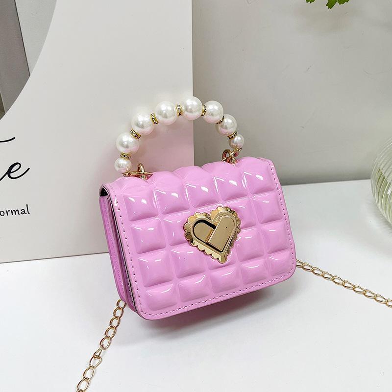 Mini small bag 2025 new pearl hand bag little princess style texture bag foreign style square chain messenger bag tide