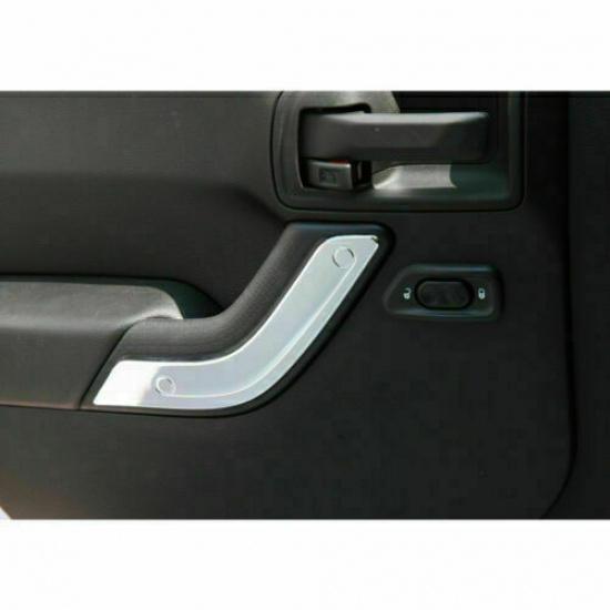 Interior Door Handles Cover Trim Decor Chrome For 2011-17 Jeep Wrangler JK 2Door