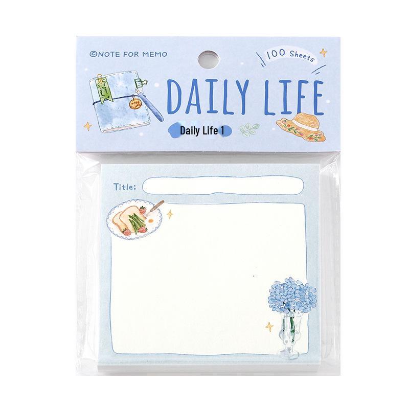 Light Retro Self-Healing Sticky Notes: 100 Memo Sheets for Students
