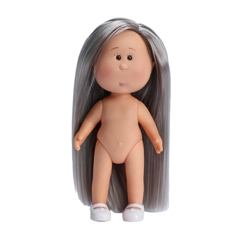 Dress Up 14cm Bean Eye Vinyl Doll Curly Hair Action Figure Body Mia Potato Dolls  Doll Accessories