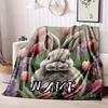 Easter Gift Rabbit Customize Your Name Blanket Warm Comfortable And Soft Blankets Are Suitable For Home Lunch Break Blanket Office Sofa Sofa Gift To
