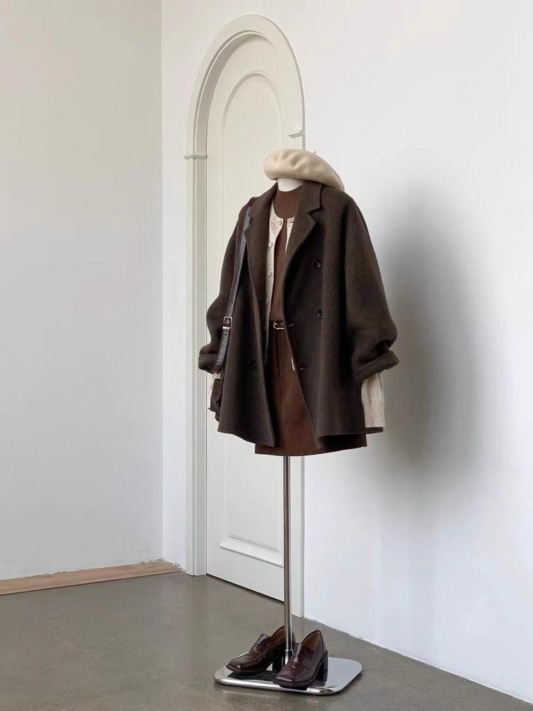 Women's Trendy Maillard Woolen Coat, 2025 Winter Collection - Cotton-Padded, Mid-Length, Petite Size