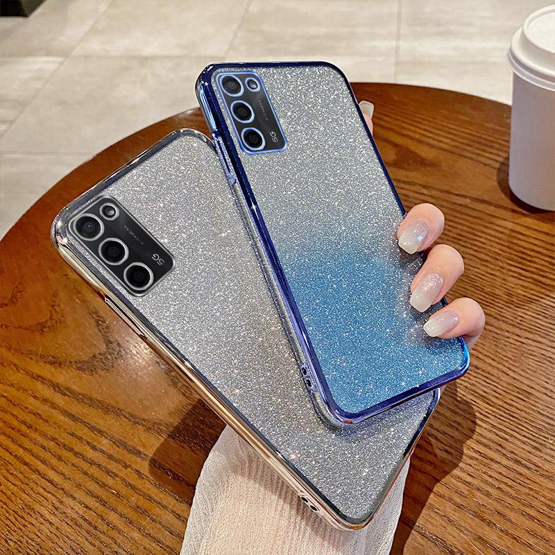 Fashion Bling Glitter Colorful Phone Case For OPPO A54 A54S A55 A57 A58 A58X A59 Shockproof Soft Plating Protection Cover Funda
