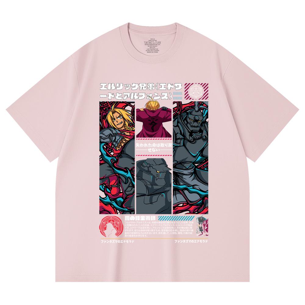 230 Gsm 100% Cotton Fullmetal Alchemist V3 Print Unisex Heavy Cotton T Shirt