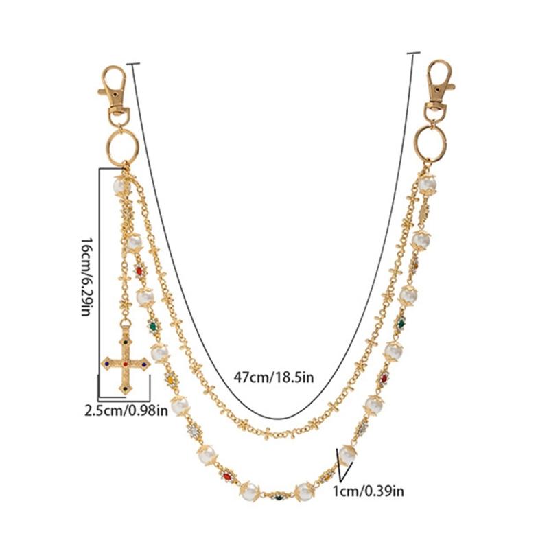 Sophisticated Long Pearls Waist Chain Handmade Pearls Belt Elegant Pants Chain Women Accessory Perfect for Sweater Dress