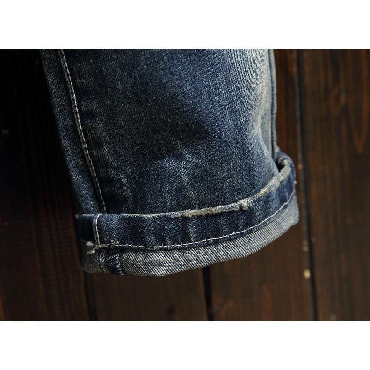 Europæiske og Amerikanske Jeans til Mænd, Jeans med Store Huller til Mænd, Personlige Lige Ben Slim Fit Bukser til Mænd
