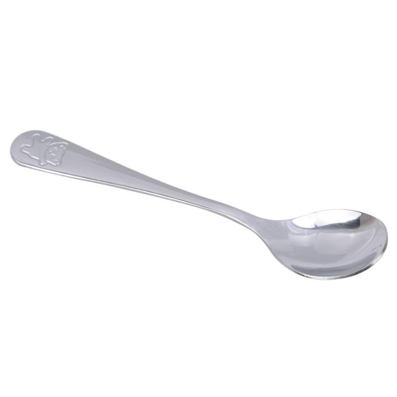 Baby Teaspoon Spoon Food Feeding Fork Knife Utensils Set Stainless Steel Kids Learning Eating Habit Children Tableware