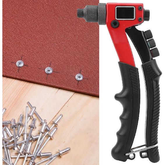 BC‑BT958 Manual Riveting Tool, Blind Riveter, Hand Rivet Gun, Hand Tool Anti‑Slip Handle, for Automobile Assembly, Elevator, Black red
