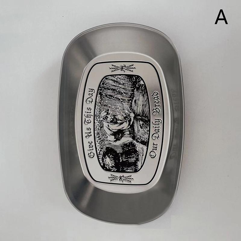 

Металева Сервірувальна Страва Вінтажна Бляшана Обідня Тарілка Сервірувальний Піднос з Нержавіючої Сталі Круглий Набір Тарілок для Приправ Для Фруктів Для Обідів