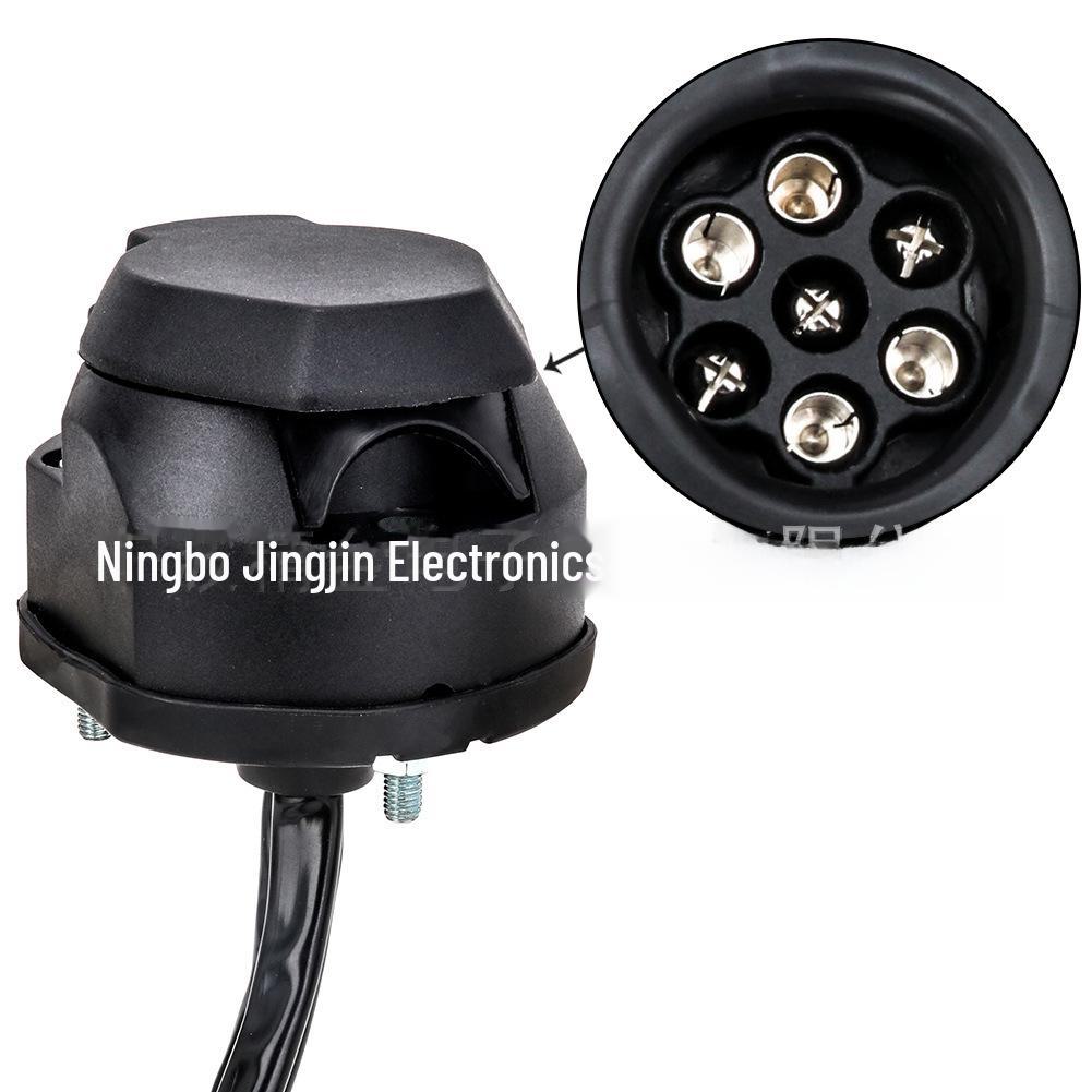 European 7-Hole Power Cord with European Plug, 1.5m Flat Wire & Trailer Connector