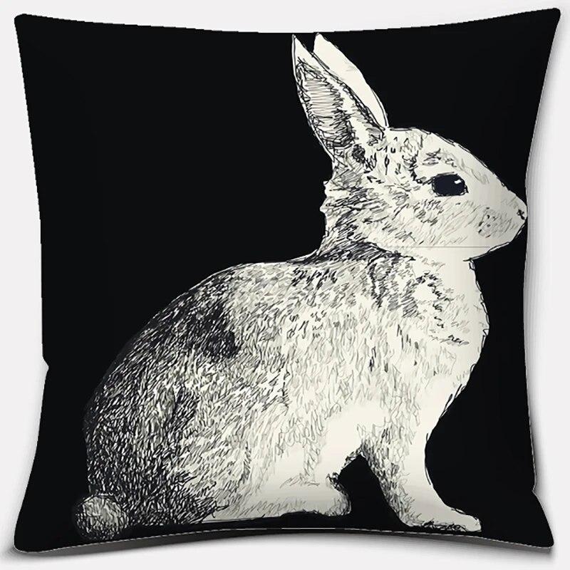 Cute Rabbit Series Pattern Pillowcase Square  Home Office Decoration