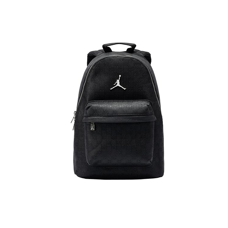 Jordan Monogram Series 23L Brand Logo Versatile Synthetic Leather Backpack Unisex backpack Black JD2523020AD-001 Black,One Size