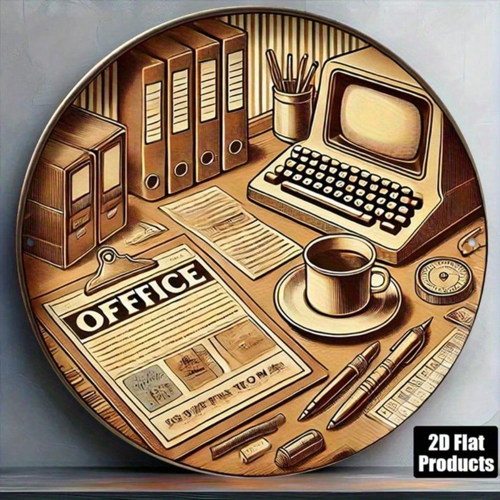 Vintage Metal Wall Art Sign for Office Cafe Decor