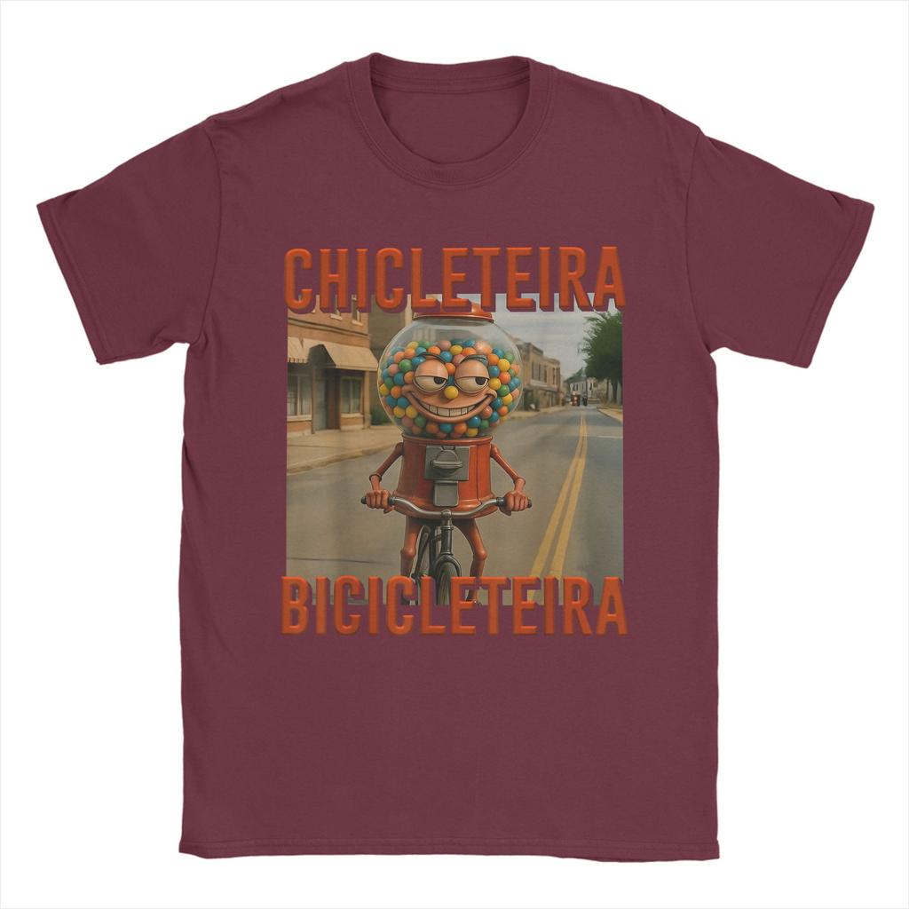 KI Meme Kaugummi Fahrradfahrer Brainrot Italienischer Witz Lustiges T-Shirt für Herren T-Shirts Rundhals Kurzarm T-Shirt Kleidung