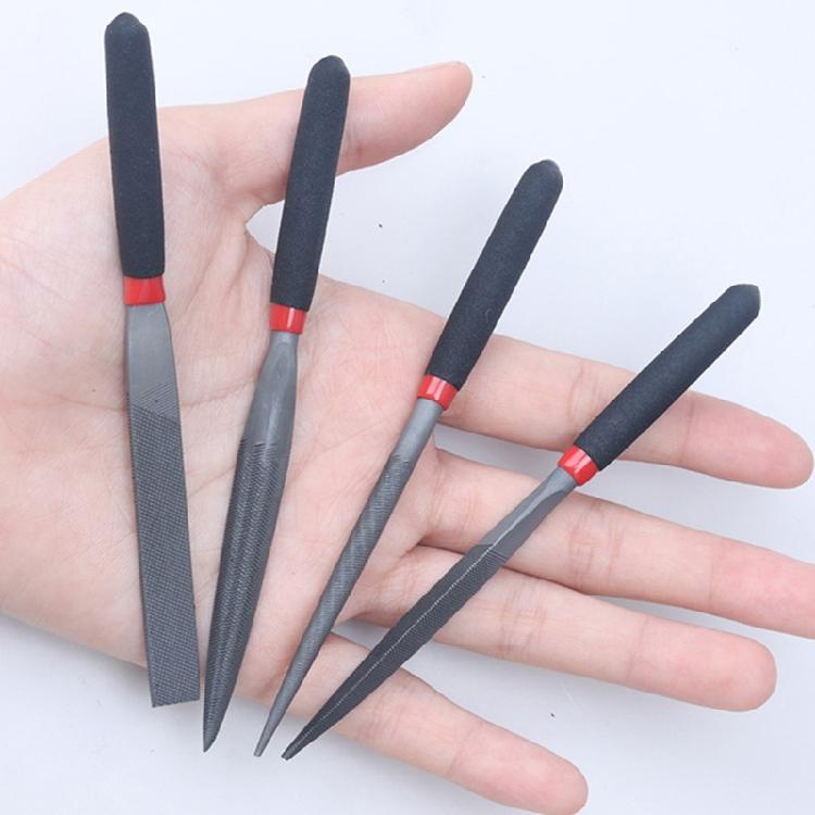 4Pcs Mini Steel Files Mini Needle Flat File For Stone Glass Metal Carving Craft Flat File Woodworking Hand Tool Set