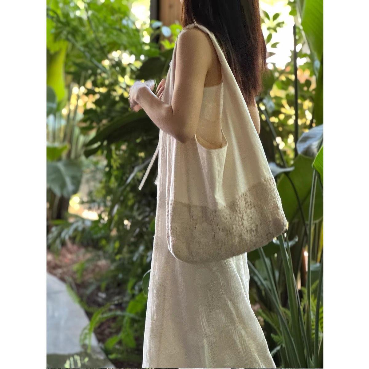 

Дизайнерская летняя пляжная сумка Wind с большой вместимостью Niche Spliced через плечо