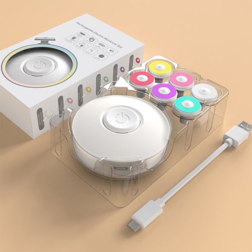 Baby Nail Clippers | Safe Rechargeable File Manicure Set | Built-in 600mAh Battery with 6 Grinders for Toes and Fingernails, Baby Essentials for Girls