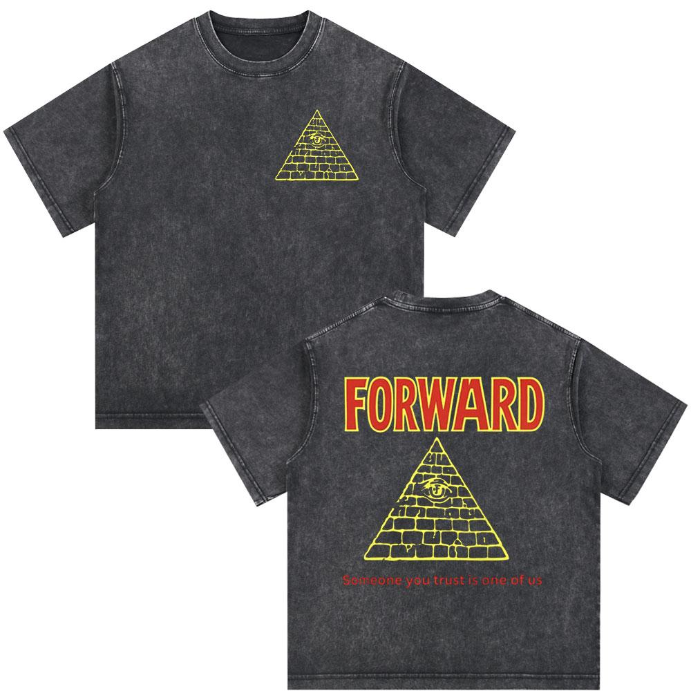 Forward Observations Group Skeleton Skull Vintage Washed Tshirt Men Clothing Fashion Gothic Oversized Casual T Shirt Streetwear