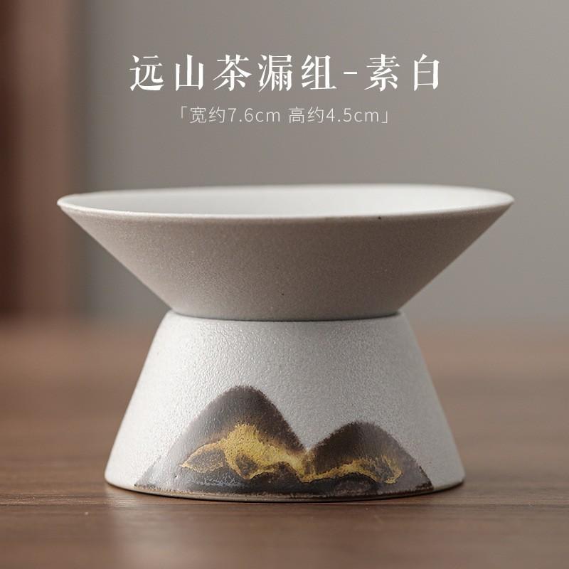 Japanese Hand-painted Tea Strainer Filtration Retro Ceramic Kung Fu Tea Set Accessories Gauze Filtration Tea Residue Mesh