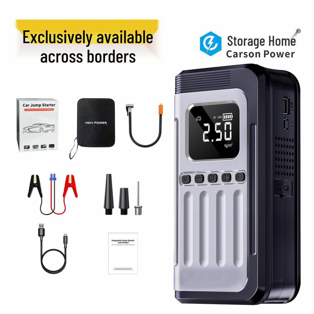 22-Cylinder Multifunction Car Jump Starter, Inflator, and Power Bank