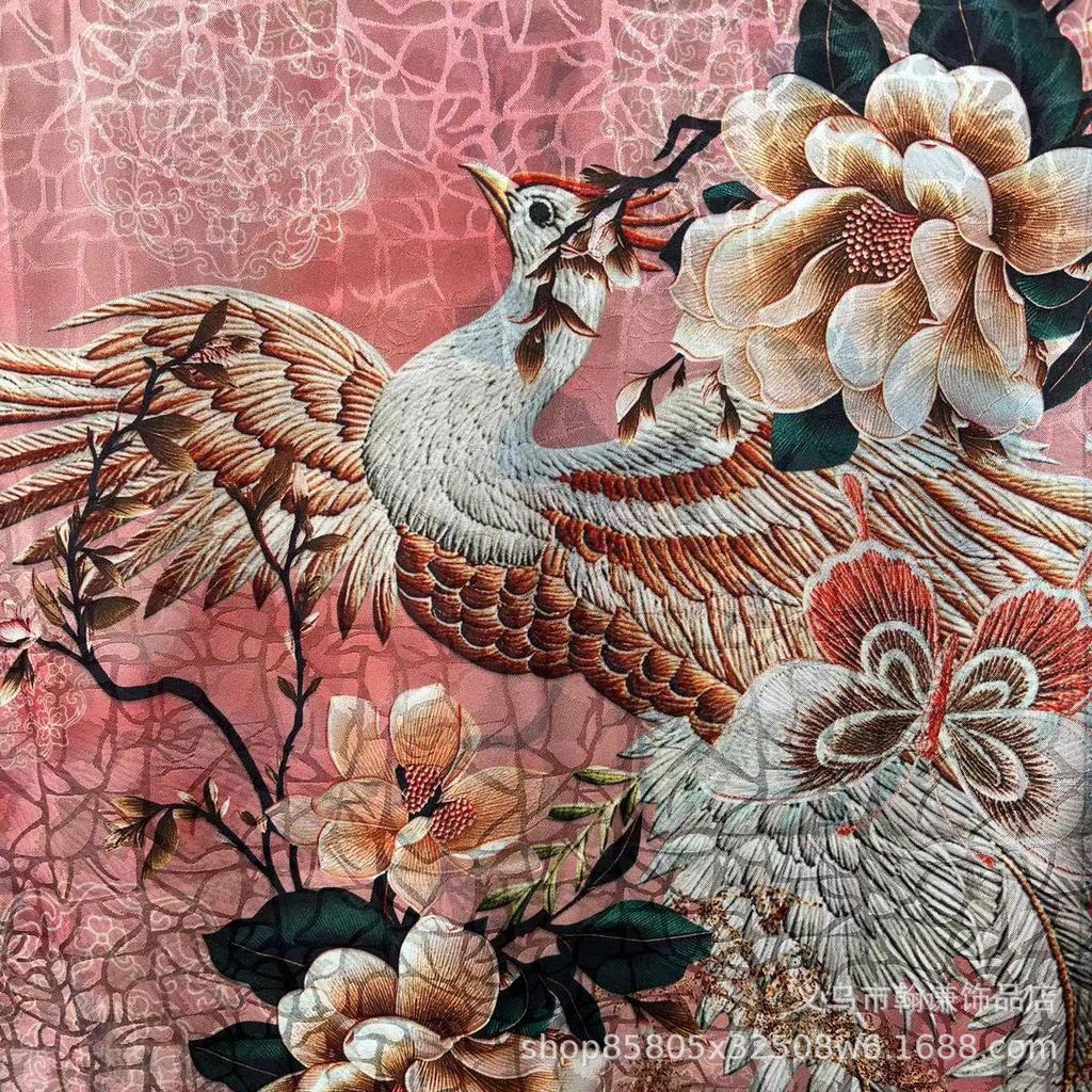 Double-Sided High-End Fragrant Cloud Yarn 180 * 70 Long Silk Scarf Shawl Women'S Spring And Autumn Retro National Style To Keep Warm