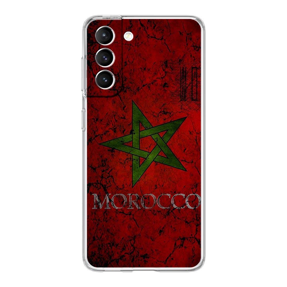 Morocco Flag Passport Phone Case For Samsung Galaxy S21 Plus S20 FE S22 Ultra 5G S10E S10 S9 S8 Note 20 10 Lite Clear Cover Soft