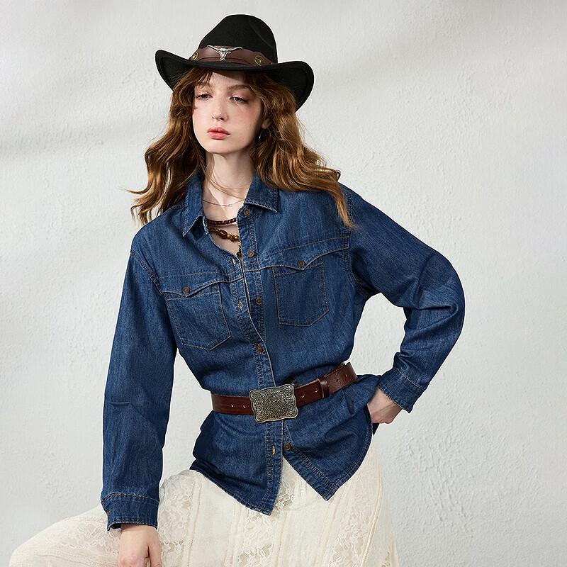 Women's 2026 Autumn Loose Workwear Denim Shirt