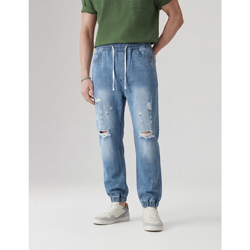 Jeans, Men S New Light Blue Jeans, Elastic Leggings, Xiyin XS синий