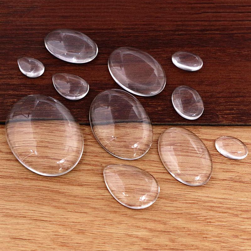 Drop Oval Clear Transparent Glass Cabochons for DIY Jewelry Making 10x14mm 13x18mm 18x25mm 20x30mm 25x35mm 30x40mm Oval 30x40mm 2pcs