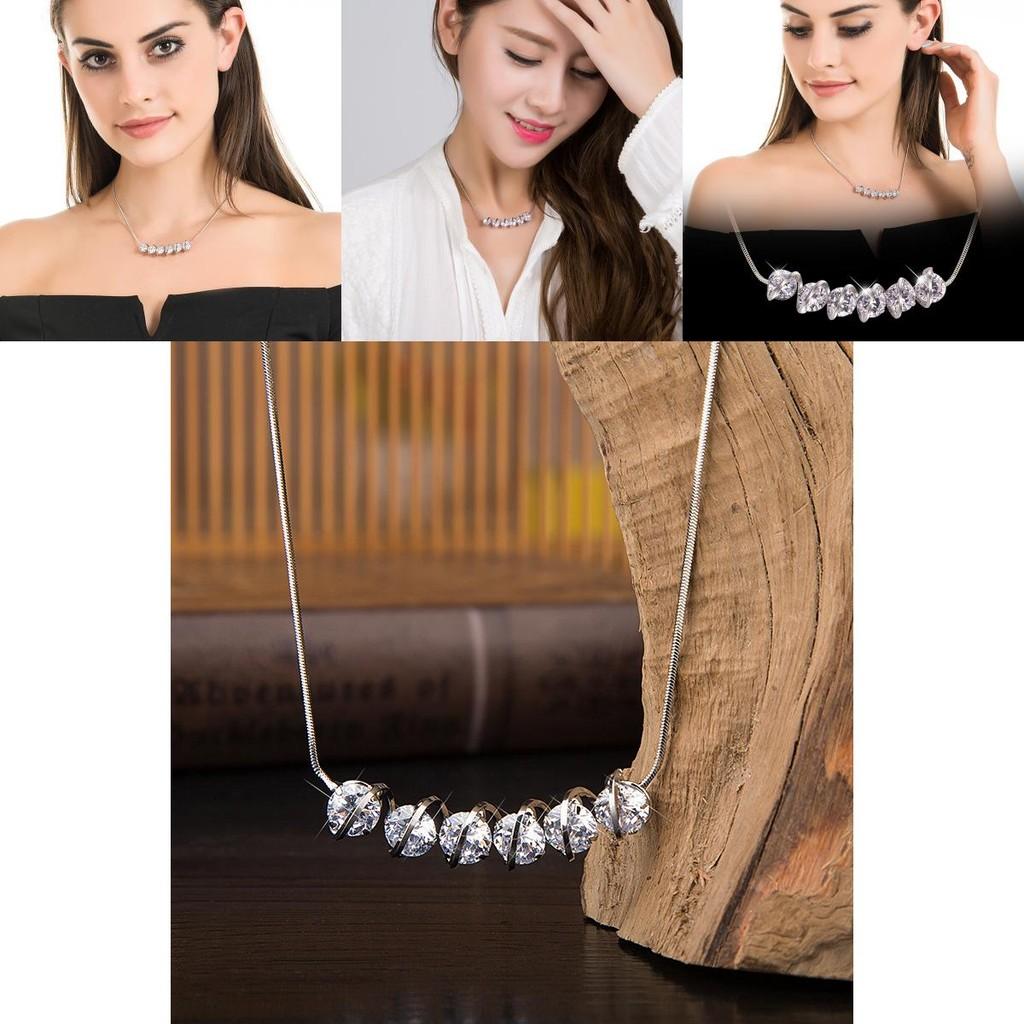 Elegant Korean Style Heartbeat Necklace For Women Featuring Aaa Grade Zirconia Waves