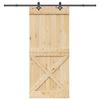 VidaXL Sliding Door and Hardware Kit 100x210 Cm Solid Pine 3332783