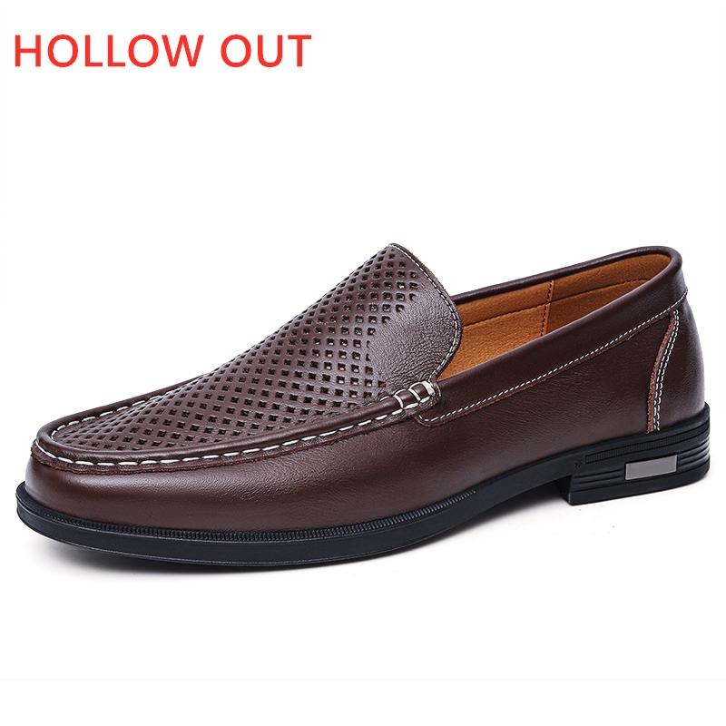 Fashion High Quality Men's Shoes Luxury Men Loafers New Mens Slip on Shoes Genuine Leather Business Shoes All-match Male Walking Flats