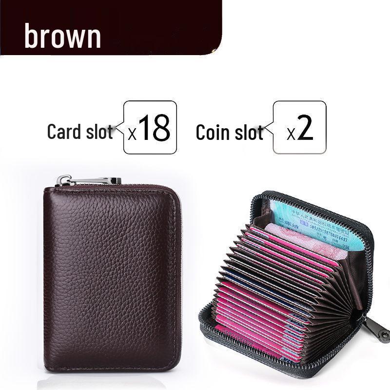 Men's and Women's Anti-Theft Accordion Card Holder with Large Capacity, Anti-Magnetic Protection, and Multi-Card Slots.