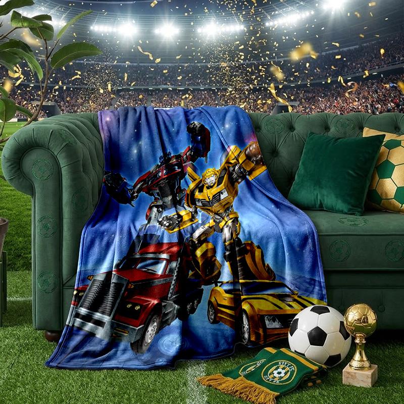 Trans-formers Adventure Throws Blanket Flannel Blankets Plush for Couch Bed Gifts for Men Women Travel picnic blanket Christmas fan gifts