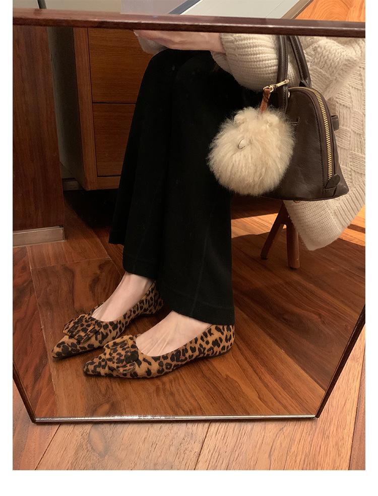 Sheepskin~ French square buckle leather shoes, soft-soled Mary Jane shoes, women's shallow mouth single shoes, beautiful flat-bottomed pointed-toe