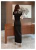 2025 Elegant Women's Chinese Qipao Bodycon Dress - Sexy, Slimming Long Skirt for Nightclub or Workwear