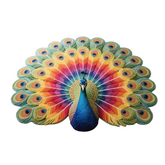 Peacock Floor Mat 3D Realistic Pattern Bathroom Mat Quick Dry Floor
