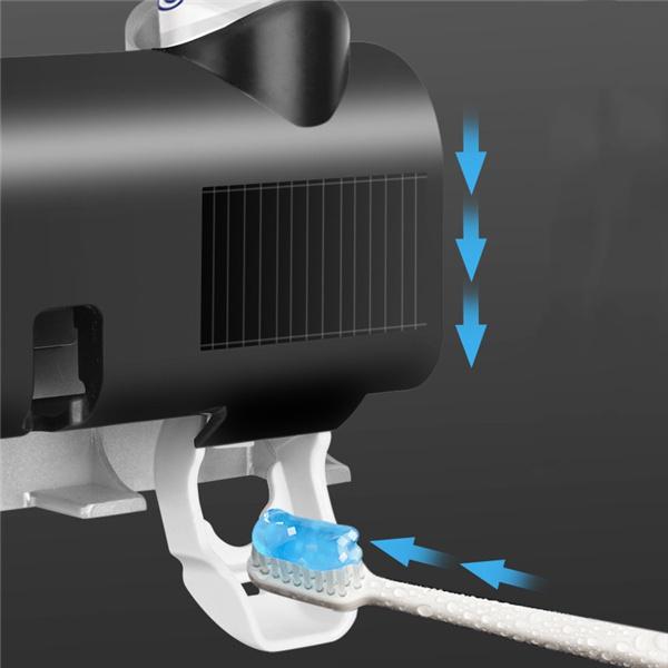 Stérilisateur de brosse à dents 3 en 1 à lumière UV, distributeur automatique de dentifrice, support de brosse à dents intelligent, organisateur de dentifrice, ensemble de salle de bain solaire