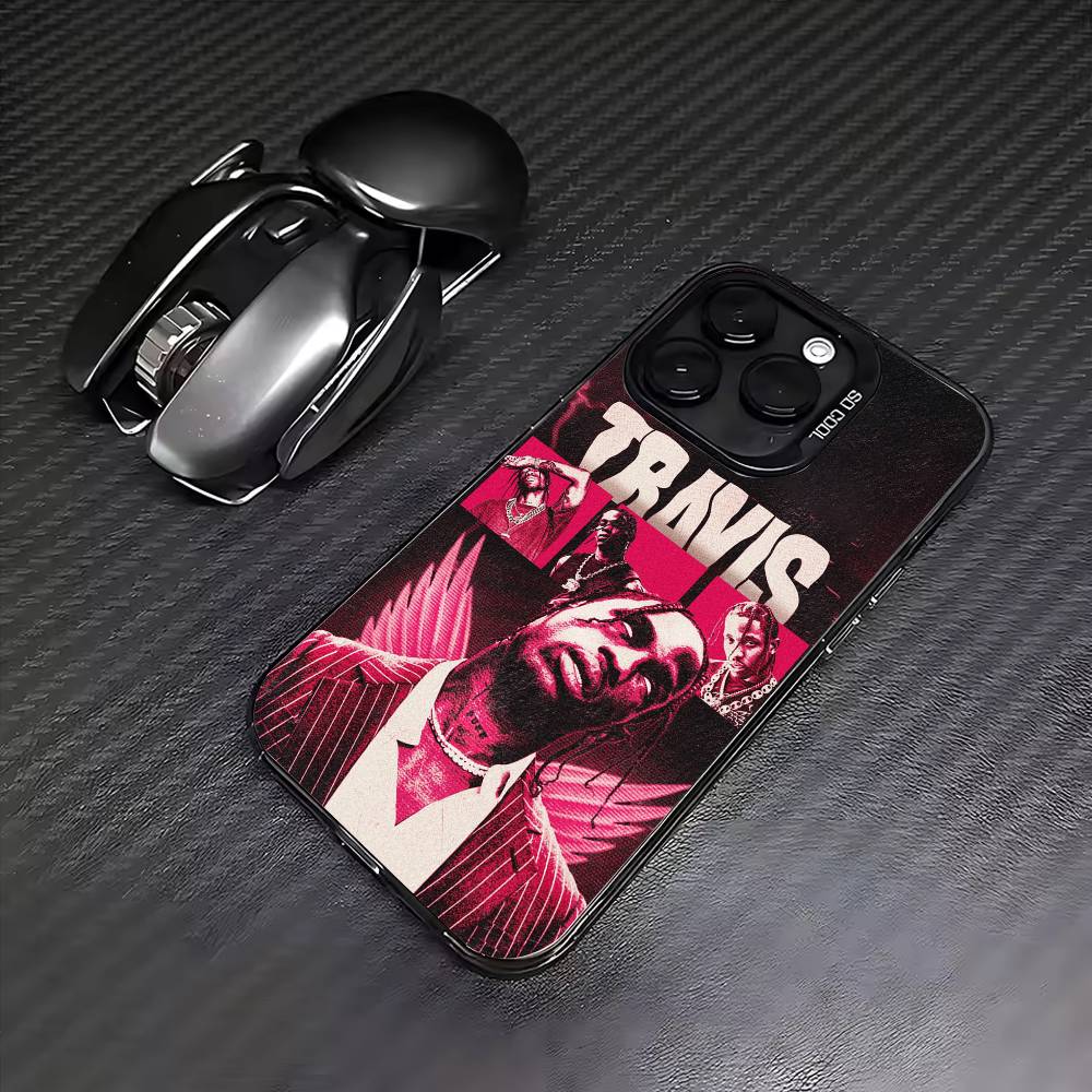 Sänger T-Travis Scott Handyhülle Für iPhone17,16,15,14,13,12,11 Plus,Pro Max Bunt Versilberte Innenabdeckung
