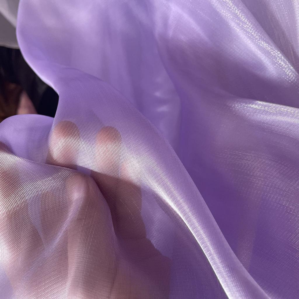 Pearl-like transparent lightweight smooth organza fabric suitable for wedding dresses formal gowns and designer clothing fabrics