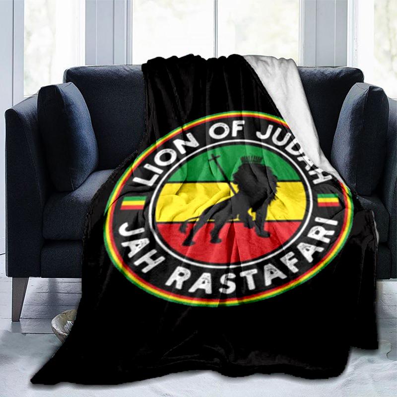 Ethiopian Flag With Lion And Stars Blanket Suitable for Sofas, Beds, Offices, And Camping - Perfect Gift for Halloween Christmas