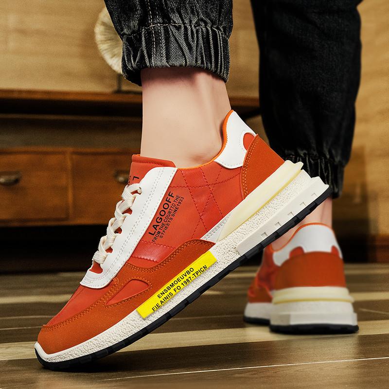 Fashion 2024 Original Men's Fashion Sneakers Orange Letter Printed Low Sneakers Men Breathable Casual Sneakers Men Zapatillas De Hombre