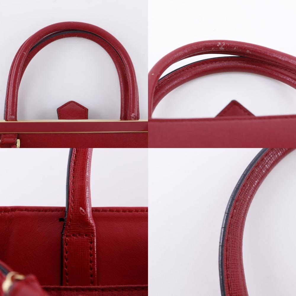 FENDI Petite to Jules Handbag 8BH253 2WAYShoulder Red leather Women Used