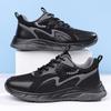 Fashion Casual Leather Mens Sneakers Breathable Mesh Shoes Athletic Outdoor Sport Running Shoes Comfortable Walking Training Tennis Shoe