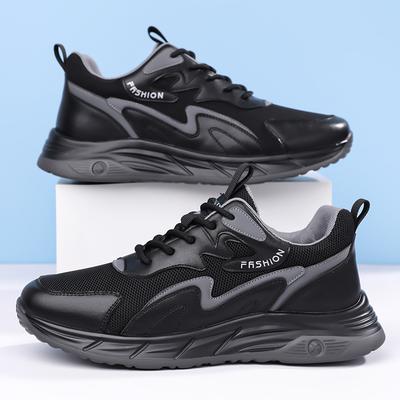 Baskets Décontractées en Cuir pour Homme Chaussures en Mesh Respirant Chaussures de Sport Athlétique d'Extérieur Chaussures de Course Confortables pour la Marche et l'Entraînement Chaussures de Tennis