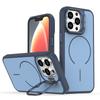 KEYSION Matte Skin Feel Lens Stand Phone Case for Magsafe for iPhone 11 12 Pro Max Magnetic Wireless Charging Shockproof Cover