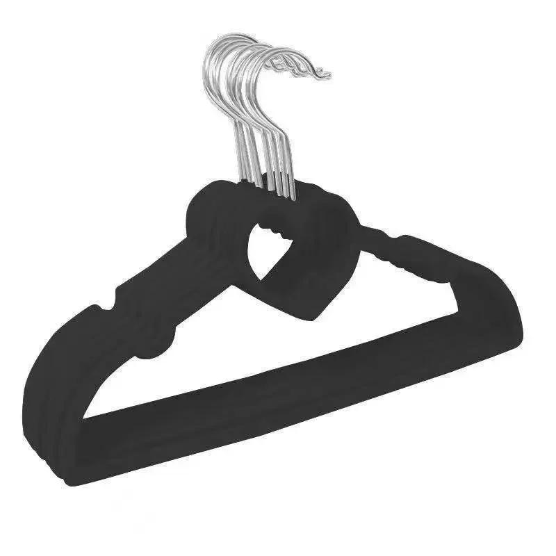 

Вешалки Heart Velvet, нескользящие вешалки для взрослых, ультратонкая вешалка из фетра с поворотным крючком на 360 градусов, экономит место для пальто, 10 шт. 10pcs чёрный