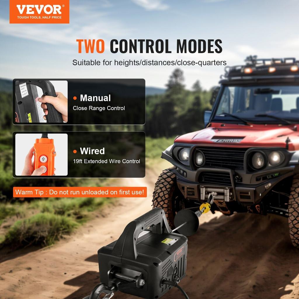 2-in-1 Portable Electric Hoist Power Winch 499 kg Wired Remote Control