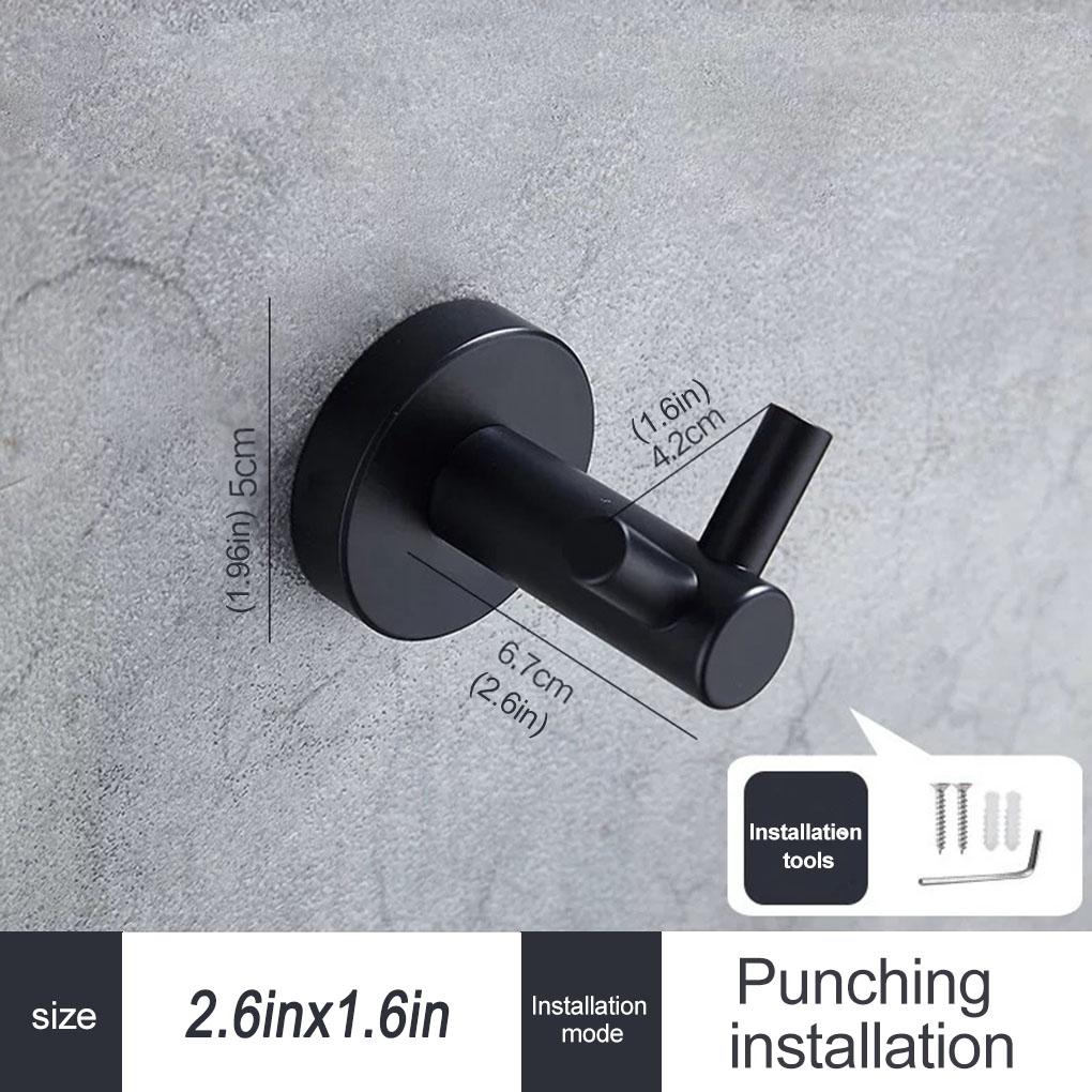 Bathroom Hook Stainless Steel Hanger Adhesive Hanging Wall-mounted Hooks Decoration Towels Rack Supplies Bathrobe Toilet