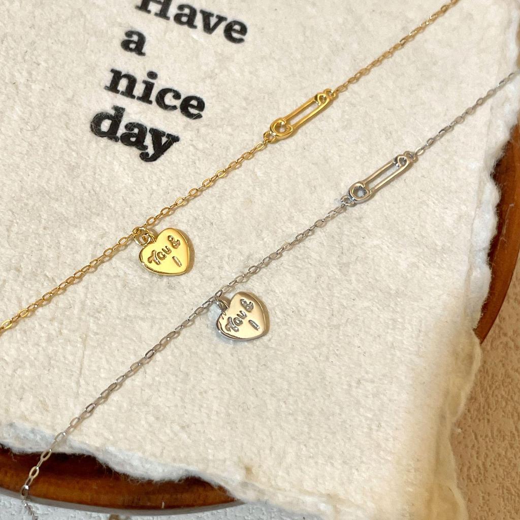 18K Gold-Plated Sterling Silver Heart Bracelet for Women - Personalized, Versatile, and Ultra-Fine Design.